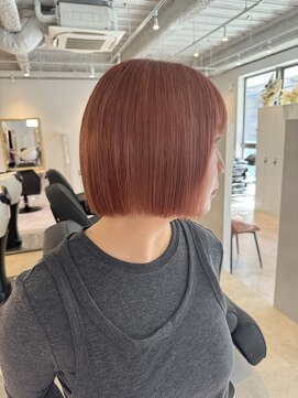 マルフェ 天王寺(marfe) オレンジベージュ　ボブ　ピンクベージュショートボブ
