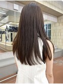 ブリーチなし切りっぱなしボブミディアムレイヤーボブ秋カラー