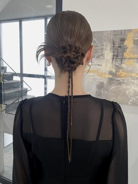ウル 岡山駅店(ULu.) 結婚式ヘア二次会ヘア編みおろしカチモリシニヨン岡山ヘアセット