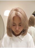 ブロンド/ベージュ/ホワイト/レイヤー/ダブルカラー/ブリーチ