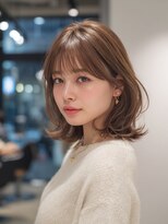 テクライズ 刈谷店(TECHRISE)&nbsp;レイヤーカット/ミディアムボブ/透明感ブラウンベージュ