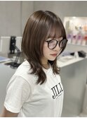 韓国風ミニボブ◎外ハネくびれ×透明感アッシュカラー
