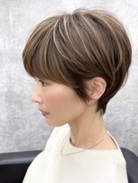 ルーファス 下北沢(Ruufus) 【40代50代】ひし形大人ショートボブ/前髪あり/丸顔面長対応