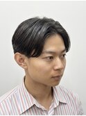 メンズビジネスショートツーブロックナチュラルフェザーセンター