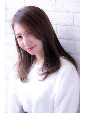 エルデ ナインズ ヘアー スタンド 川口店(elde 9's HAIR STAND) シルキーチョコレート&プリカールの大人ガーリーモードヘア