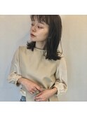 外ハネミディ×ウェットロブ