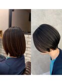 【上質シルエット】オトナ前下がりショートボブ