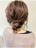 結婚式　ヘアセット　編み込み　