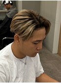 シースルーマッシュブリーチダブルカラーフェイスフレーミング