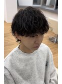 波巻きパーマメンズマッシュ