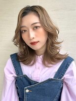 オーロ 塚口店(ORO) 20代30代大人ガーリーダークアッシュミディアムレイヤーカット