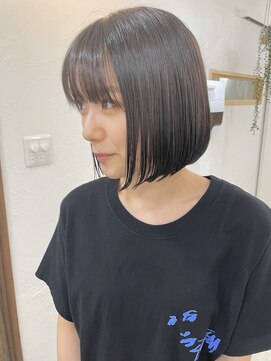 エン バイ ユアーズヘア 銀座店(eN° by youres hair) 黒髪ボブ 前下がりボブ 切りっぱなしボブ 縮毛矯正 銀座髪質改善