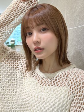 サンド 名古屋(sand) アプリコットオレンジくびれヘアハイライトカラー名古屋ショート