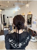 ふわふわシニヨンスタイル