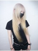 ホワイトブロンド/顔周りレイヤー「宇都宮/ブリーチ」