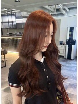 パーク(PARK) オレンジブラウン/ブリーチなしダブルカラー　町田　髪質改善