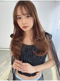ANGELICA 内巻きロングレイヤー チョコブラウン