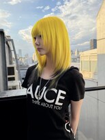 シティ オモテサンドウ(CITY omotesando)&nbsp;イエロー×ブラック シャギーレイヤー
