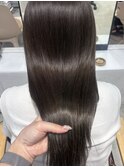 ストレートパーマ縮毛矯正ダークパープル夏ミルクブラウン[用賀]
