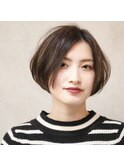 ノーバングのショートボブスタイル