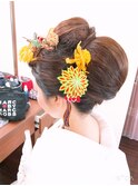 地毛で日本髪を結う