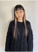 前髪カット×インナーカラー