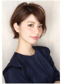似合わせカットアースカラーのショートボブ