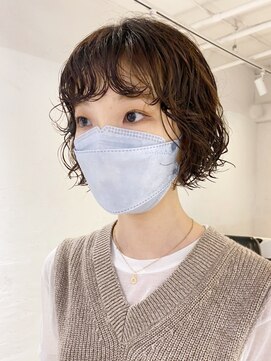 アイティーバイアルバム 下北沢店(IT by ALBUM) ボブパーマ_グレージュカラーボブウルフココアベージュ_ba405481