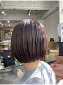 ぱつっとボブ×秋冬ボルドーカラー!!