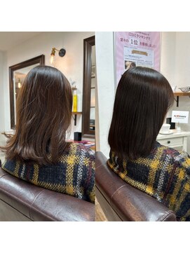 ニーノ(Nino) ココアブラウン/外はね/小顔カット/20代/30代/40代
