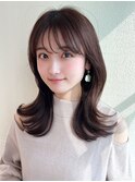 ☆小顔面長丸顔オルチャンヨシンモリミディアム前髪ありなし