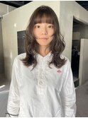オリーブグレージュ 透明感カラー ブリーチなしカラー/林