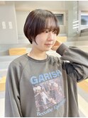 マッシュショート／暗髪ショート/就活カット