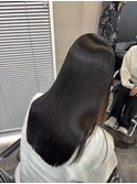 くびれヘア/暗めカラー/アプリコットオレンジ/縮毛矯正