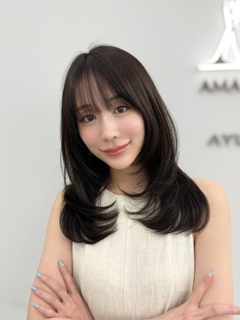 アマトウキョウスマートサロン(AMA TOKYO×Smart Salon) 韓国ヘア　2wayバング  レイヤーカット くびれヘア  顔周り