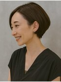 丸みショート前髪なし綺麗40代50代60代大人可愛い