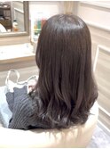 暗めカラー/ミディアムヘア/デザインカラー/縮毛矯正