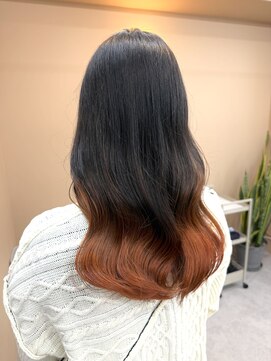 ムード(mood) グラデーション/オレンジ/ブラック/デザインカラー/裾カラー