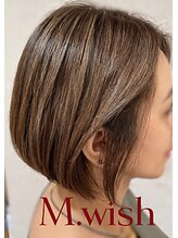 エムウィッシュ(M Wish)&nbsp;白髪ぼかしハイライト×ナチュラルボブ艶カラー
