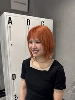テト(teto) オレンジカラー前髪ありボブ