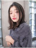 ウェット質感の暗髪外ハネボブ☆relian青山