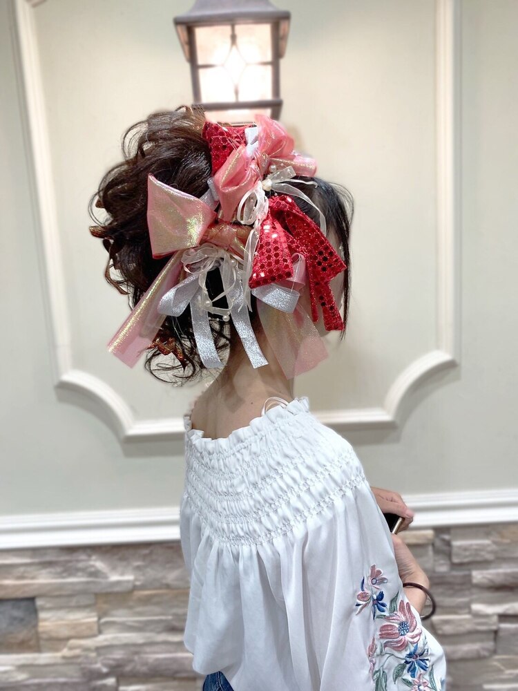 体育祭 盛り髪.リボン】：L032250473｜セットサロンエース(Set salon  