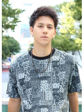 ネイビー(NAVY) ソフトモヒカン ソフモヒ ベリーショートレイヤー かき上げヘア