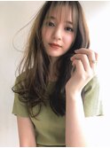 シースルーバングレイヤー_ウェーブパーマフォギーベージュ