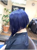急激前下がりボブ × ネイビーブルーカラー (SOMEBRIDGE亀有