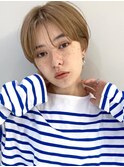 マッシュショート　前髪長めショート　丸み　ショートカット