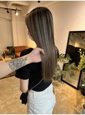 ストレートでもオシャレなバレイヤージュ！_dark beige brown_