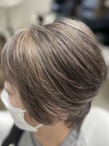 ヘアーデェカラー(hair de KOLOR)&nbsp;【つくば】白髪ぼかしハイライト×ローライト×大人ショートヘア
