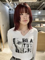 コフィー バイ メルト 吉祥寺(cofy by melt)&nbsp;【中澤彩乃】ワインレッド赤髪ウルフレイヤーフルバング