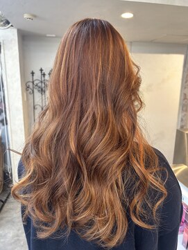 ヘアスタジオニコ(hair studio nico...) highlight orange brown